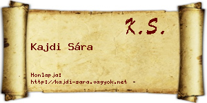 Kajdi Sára névjegykártya